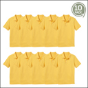 Yellow (5-Pack) 10 10-Pack School Uniform Tagless Polo Tshirt for Little Boys & Big Boys